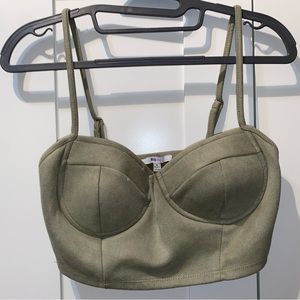 Green crop top